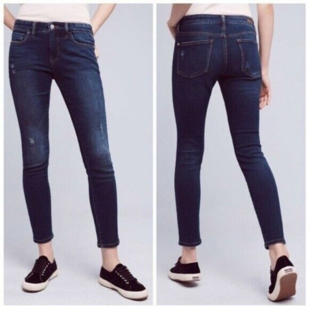 Anthropologie Pilcro and the Letterpress Skinny Distressed Jeans Size 27